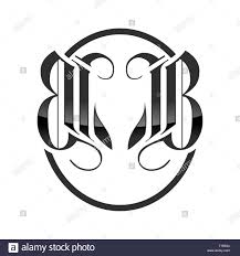 Bb Initials Classic Royal Fox Emblem Vector Graphic Logo
