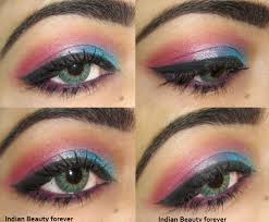 pink blue colorful eye makeup tutorial