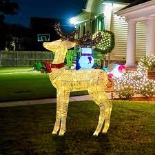 outsunny light up reindeer christmas