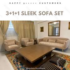 sleek velvet luxury sofa family set 4