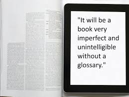 definition and examples of a glossary in a book 