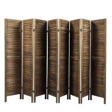 Brown Sycamore Wood 8 Panel Screen
