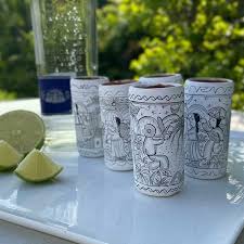 Hand Painted Tequila Shot Glasses Set