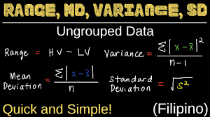 range mean deviation variance and
