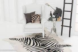 zebra printed cowhide rug traditional