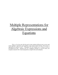 Algebraic Expressions And Equations