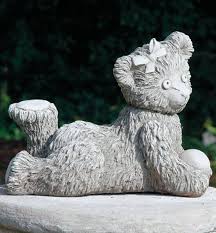 Lady Teddy Bear Stone Statue Burgess
