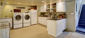 Basement With A Laundry Utility Room