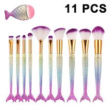 11pcs mermaid makeup brush set