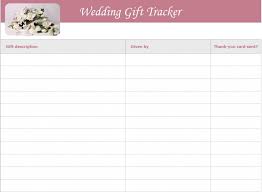 Wedding Gift List Template Wedding Gift Tracker
