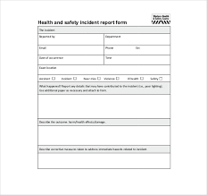 Printable School Nurse Incident Report Blank School Report Template