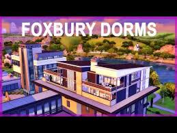 398 creationsdownloads / sims 4 · sims 4 — creat! Modern Foxbury Dorms Sims 4 Discover University Speed Build No Cc Sims 4 Houses Sims 4 Sims Building