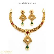 22k gold antique necklace sets indian