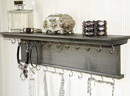 Modern Rustic Wood Gray Wall Shelf