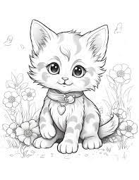 Five Cute Kittens Coloring Sheets for Instant Download - Etsy