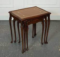 Vintage Nesting Tables With Queen Anne