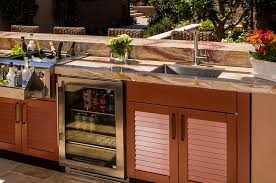 outdoor kitchen sink cabinet brown
