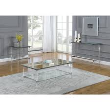 Clear Glass Top Console Table