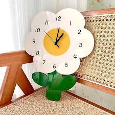 Wall Clock Flower Hanging Clock Art