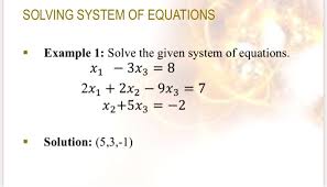 Solving System Of Equations Example