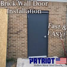to install a door frame into brick wall