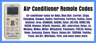 air conditioner remote codes find