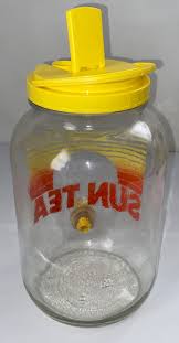 Glass Jug Hot Cold Tea Dispenser Yellow