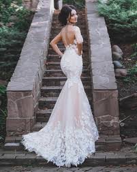 Details About Blush Wedding Dresses Bridal Gowns Mermaid Backless Size 2 4 6 8 10 12 14 16 18