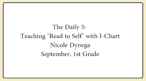 The Daily 5 Introducing Read To Self