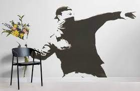 Banksy Flower Thrower Wallpaper Mural