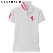 Giordano Women Polo Napoleon Embroidery Pattern Polo Shirt