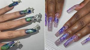 nail trends 2022 galaxy nail art is