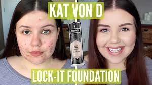 kat von d lock it foundation oily acne