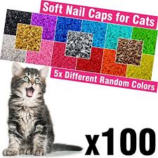 100 Pcs Soft Cat Nail Caps For Cats Claws 5x Different Random Colors 5x Adhesive Glue 5x Applicator Kittens Cap Tips Pet Paws Claw Grooming