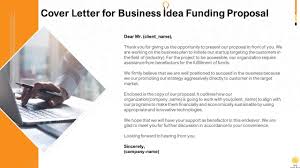 cover letter for business idea funding