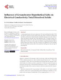 Pdf Influence Of Groundwater Hypothetical Salts On