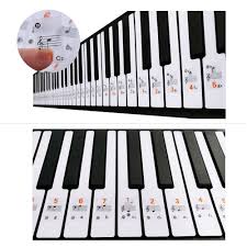 Us 1 33 40 Off Transparent 37 49 61 Electronic Keyboard 88 Key Piano Stave Note Sticker Notation Version Sheet Music For White Keys In Electric