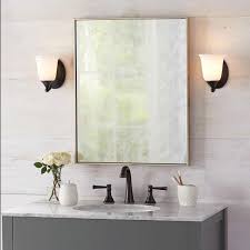 Explore rectangle mirrors, door mirrors, mirror sets, round mirrors, starburst mirrors and much. Home Decorators Collection 22 In W X 28 In H Framed Rectangular Anti Fog Bathroom Vanity Mirror In Silver Finish 81168 The Home Depot
