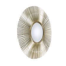 Art Deco Round Mirror 74 Cm Gold Inti