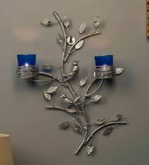 Silver Steel Wall Candle Holder By