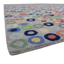 of nod wool multi colored circle rug