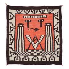 navajo pictorial rug with masonic