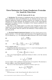 6 gaussian integers and other rings. Pdf Error Estimates For Gauss Quadrature Formulas For Analytic Functions