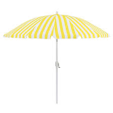 Yellow Striped Round Patio Umbrella