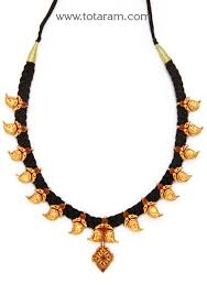 22k gold mango necklace with beads