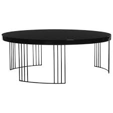 Black Medium Round Wood Coffee Table
