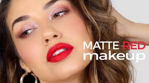 matte red holiday makeup tutorial