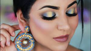 blue halo smokey eye makeup tutorial