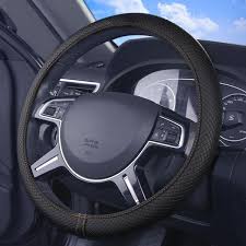 fh group ultra comfort flexible leatherette steering wheel cover brown