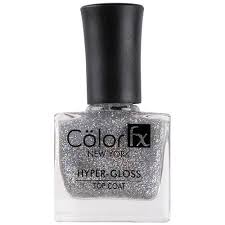 Color Fx Hyper Gloss Top Coat Nail Polish 172 Silver 9ml